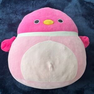 Squishmallows Pink Plush Bird Pillow with Yellow Beak